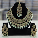 Rajwadi Collection Gold Plated Crystal Stone And Beads Necklace Set