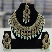 Rajwadi Collection Gold Plated Crystal Stone And Beads Necklace Set