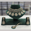 Rajwadi Collection Gold Plated Crystal Stone And Beads Necklace Set