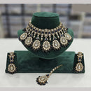Rajwadi Collection Gold Plated Crystal Stone And Beads Necklace Set