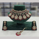 Rajwadi Collection Gold Plated Crystal Stone And Beads Necklace Set