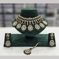 Rajwadi Collection Gold Plated Crystal Stone And Beads Necklace Set