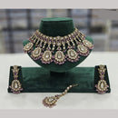 Rajwadi Collection Gold Plated Crystal Stone And Beads Necklace Set