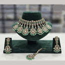 Rajwadi Collection Gold Plated Crystal Stone And Beads Necklace Set