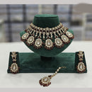 Rajwadi Collection Gold Plated Crystal Stone And Beads Necklace Set