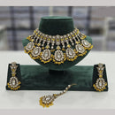 Rajwadi Collection Gold Plated Crystal Stone And Beads Necklace Set