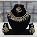 Rajwadi Collection Gold Plated Crystal Stone And Beads Necklace Set