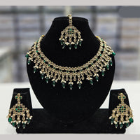 Rajwadi Collection Gold Plated Crystal Stone And Beads Necklace Set