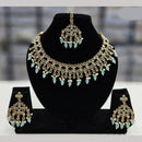 Rajwadi Collection Gold Plated Crystal Stone And Beads Necklace Set