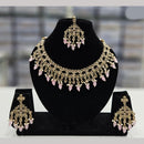 Rajwadi Collection Gold Plated Crystal Stone And Beads Necklace Set