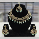 Rajwadi Collection Gold Plated Crystal Stone And Beads Necklace Set