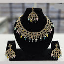 Rajwadi Collection Gold Plated Crystal Stone And Beads Necklace Set