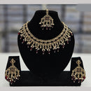 Rajwadi Collection Gold Plated Crystal Stone And Beads Necklace Set