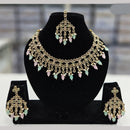 Rajwadi Collection Gold Plated Crystal Stone And Beads Necklace Set