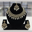 Rajwadi Collection Gold Plated Crystal Stone And Beads Necklace Set