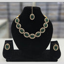Rajwadi Collection Gold Plated Crystal Stone  Necklace Set