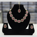 Rajwadi Collection Gold Plated Crystal Stone  Necklace Set