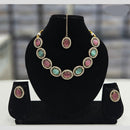 Rajwadi Collection Gold Plated Crystal Stone  Necklace Set