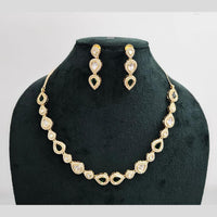 Rajwadi Collection Gold Plated American Diamond Necklace Set