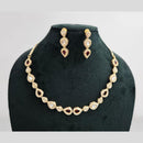 Rajwadi Collection Gold Plated American Diamond Necklace Set