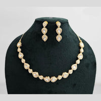 Rajwadi Collection Gold Plated American Diamond Necklace Set