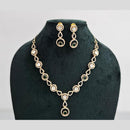 Rajwadi Collection Gold Plated American Diamond Necklace Set