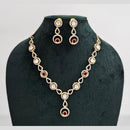 Rajwadi Collection Gold Plated American Diamond Necklace Set
