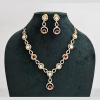 Rajwadi Collection Gold Plated American Diamond Necklace Set