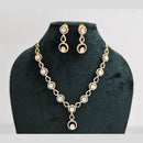 Rajwadi Collection Gold Plated American Diamond Necklace Set