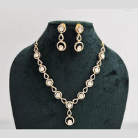 Rajwadi Collection Gold Plated American Diamond Necklace Set