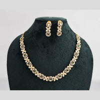 Rajwadi Collection Gold Plated American Diamond Necklace Set