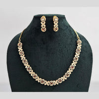 Rajwadi Collection Gold Plated American Diamond Necklace Set