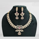 Rajwadi Collection Gold Plated American Diamond Necklace Set