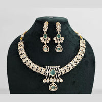 Rajwadi Collection Gold Plated American Diamond Necklace Set