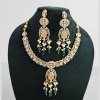 Rajwadi Collection Gold Plated American Diamond Necklace Set