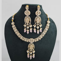 Rajwadi Collection Gold Plated American Diamond Necklace Set