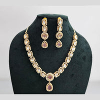 Rajwadi Collection Gold Plated American Diamond Necklace Set