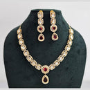 Rajwadi Collection Gold Plated American Diamond Necklace Set