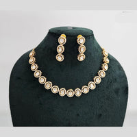 Rajwadi Collection Gold Plated American Diamond Necklace Set