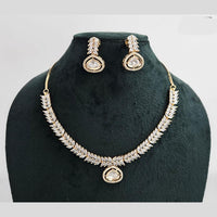 Rajwadi Collection Gold Plated American Diamond Necklace Set