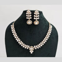 Rajwadi Collection Gold Plated American Diamond Necklace Set