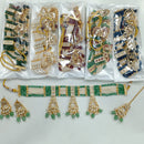 Rajwadi Collection Gold Plated Kundan Stone And Pearl Choker Necklace Set