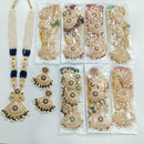Rajwadi Collection Gold Plated Crystal Stone And Pearl Meenakari Long Necklace Set