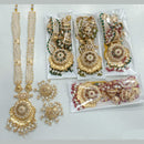 Rajwadi Collection Gold Plated Crystal Stone And Pearl Long Necklace Set