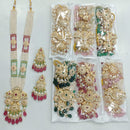 Rajwadi Collection Gold Plated Crystal Stone And Pearl Long Necklace Set