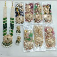 Rajwadi Collection Gold Plated Crystal Stone And Pearl Meenakari Long Necklace Set