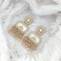 Rajwadi Collection Gold Pated Crystal Stone Dangler Earrings