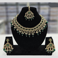 Rajwadi Collection Gold Plated Crystal Stone And Pearl Necklace Set