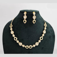 Rajwadi Collection Gold Plated American Diamond Necklace Set