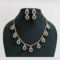 Rajwadi Collection Gold Plated American Diamond Necklace Set